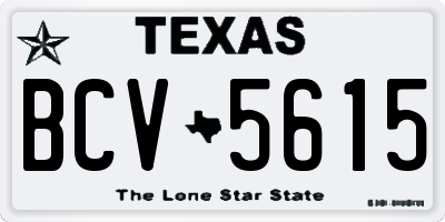 TX license plate BCV5615