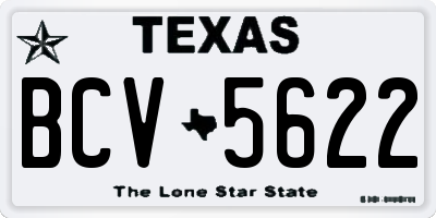 TX license plate BCV5622