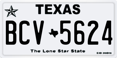 TX license plate BCV5624