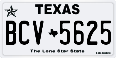 TX license plate BCV5625