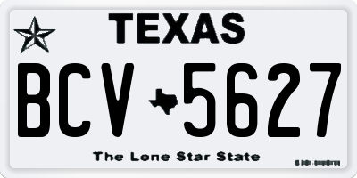 TX license plate BCV5627