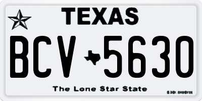 TX license plate BCV5630
