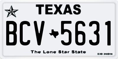 TX license plate BCV5631