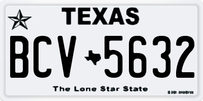 TX license plate BCV5632