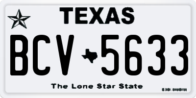 TX license plate BCV5633