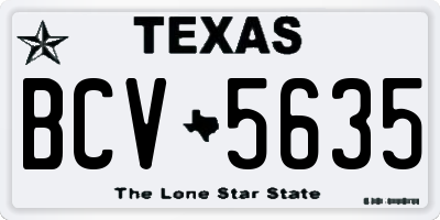 TX license plate BCV5635
