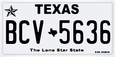 TX license plate BCV5636
