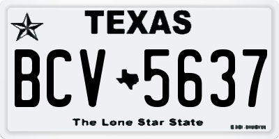 TX license plate BCV5637