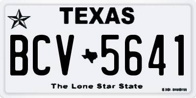 TX license plate BCV5641