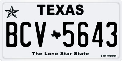 TX license plate BCV5643