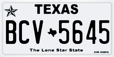 TX license plate BCV5645