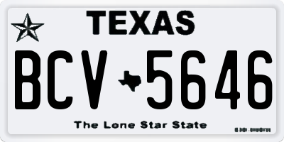 TX license plate BCV5646