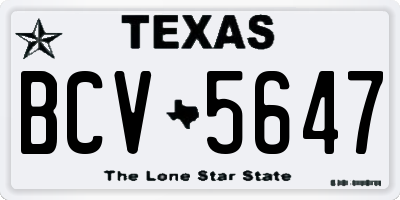 TX license plate BCV5647