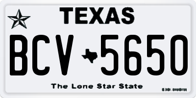 TX license plate BCV5650