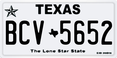 TX license plate BCV5652