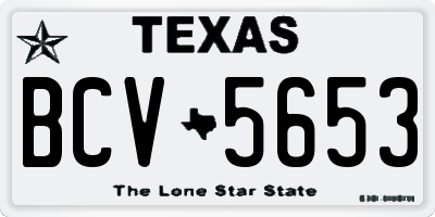 TX license plate BCV5653
