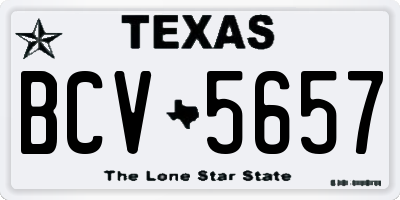 TX license plate BCV5657