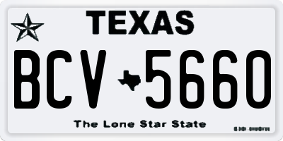 TX license plate BCV5660