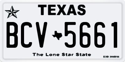 TX license plate BCV5661