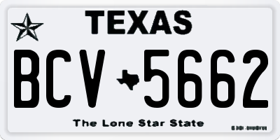 TX license plate BCV5662