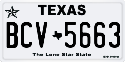 TX license plate BCV5663