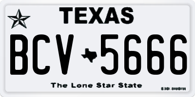 TX license plate BCV5666