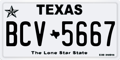 TX license plate BCV5667