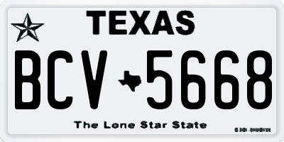 TX license plate BCV5668