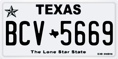 TX license plate BCV5669