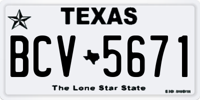 TX license plate BCV5671