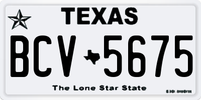 TX license plate BCV5675