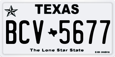 TX license plate BCV5677