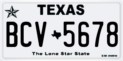 TX license plate BCV5678