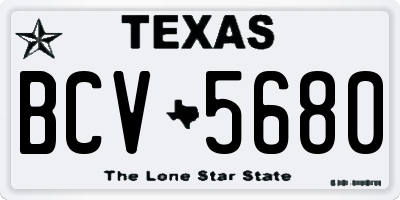 TX license plate BCV5680