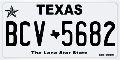 TX license plate BCV5682