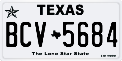 TX license plate BCV5684