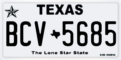 TX license plate BCV5685