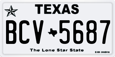 TX license plate BCV5687