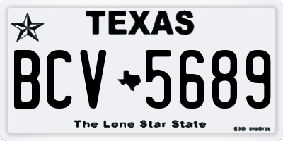 TX license plate BCV5689