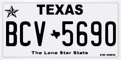 TX license plate BCV5690