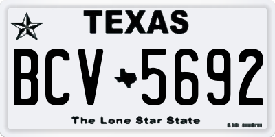 TX license plate BCV5692