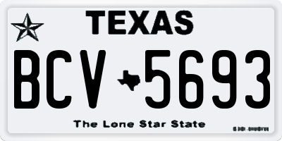 TX license plate BCV5693