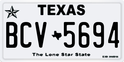 TX license plate BCV5694