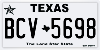 TX license plate BCV5698