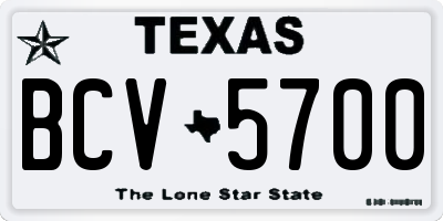 TX license plate BCV5700