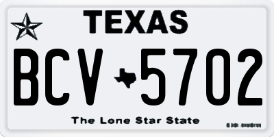 TX license plate BCV5702