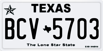 TX license plate BCV5703