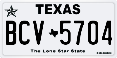 TX license plate BCV5704