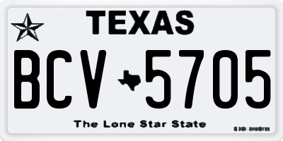 TX license plate BCV5705