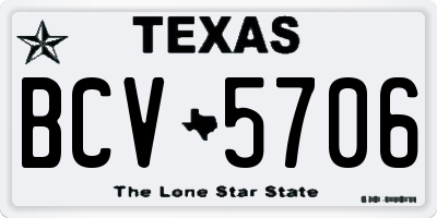 TX license plate BCV5706